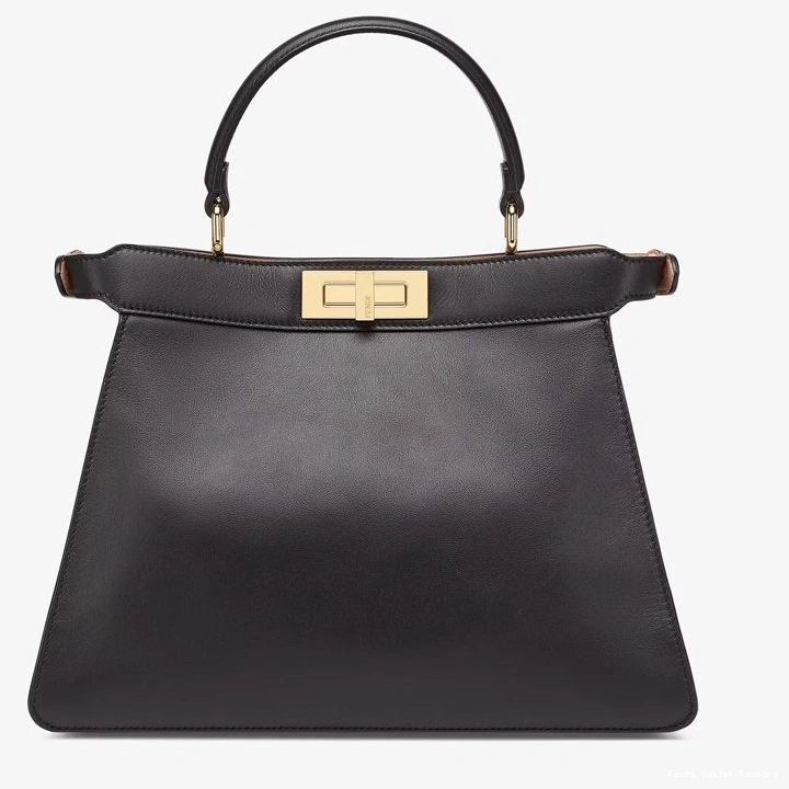 Affordable HOT ISeeU In Peekaboo Medium Laether Nappa Bag Black Fendi 0822